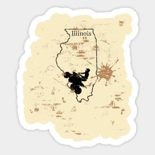 Illinois Off Road ATV Mud State Map Sticker